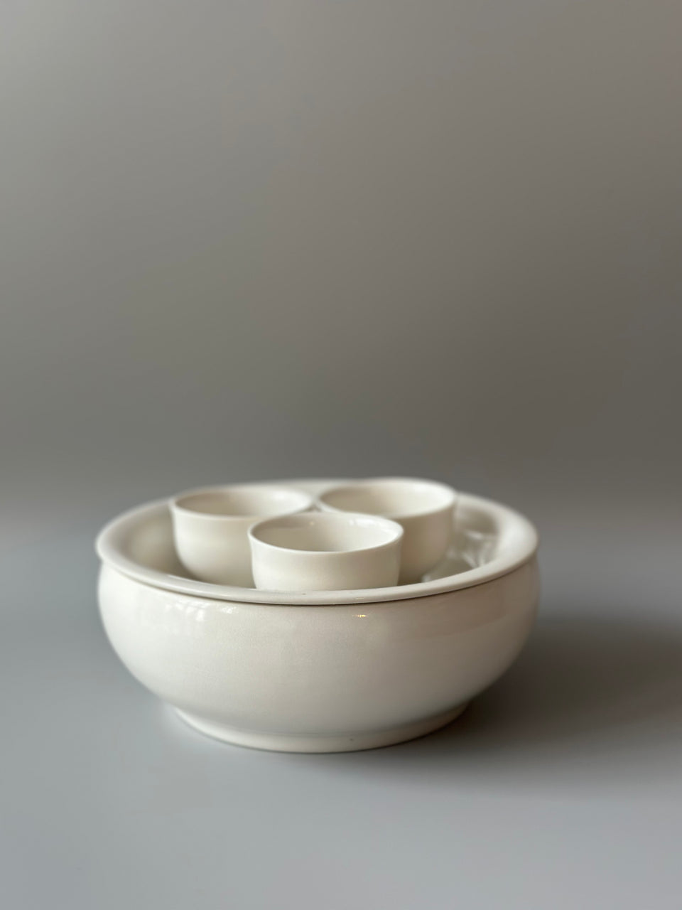 Pure White Gong Fu Tea Set, Pot Support, Tea Tray, Hucheng
