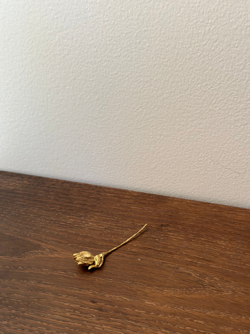 Artisan Brass Tea Needle Rest - Flower Bud