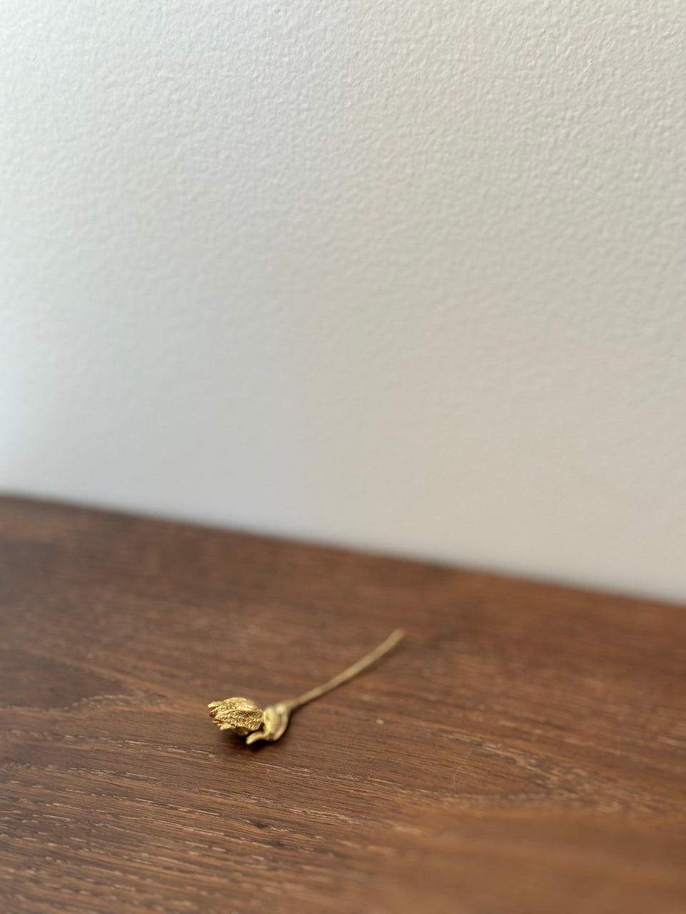 Artisan Brass Tea Needle Rest - Flower Bud