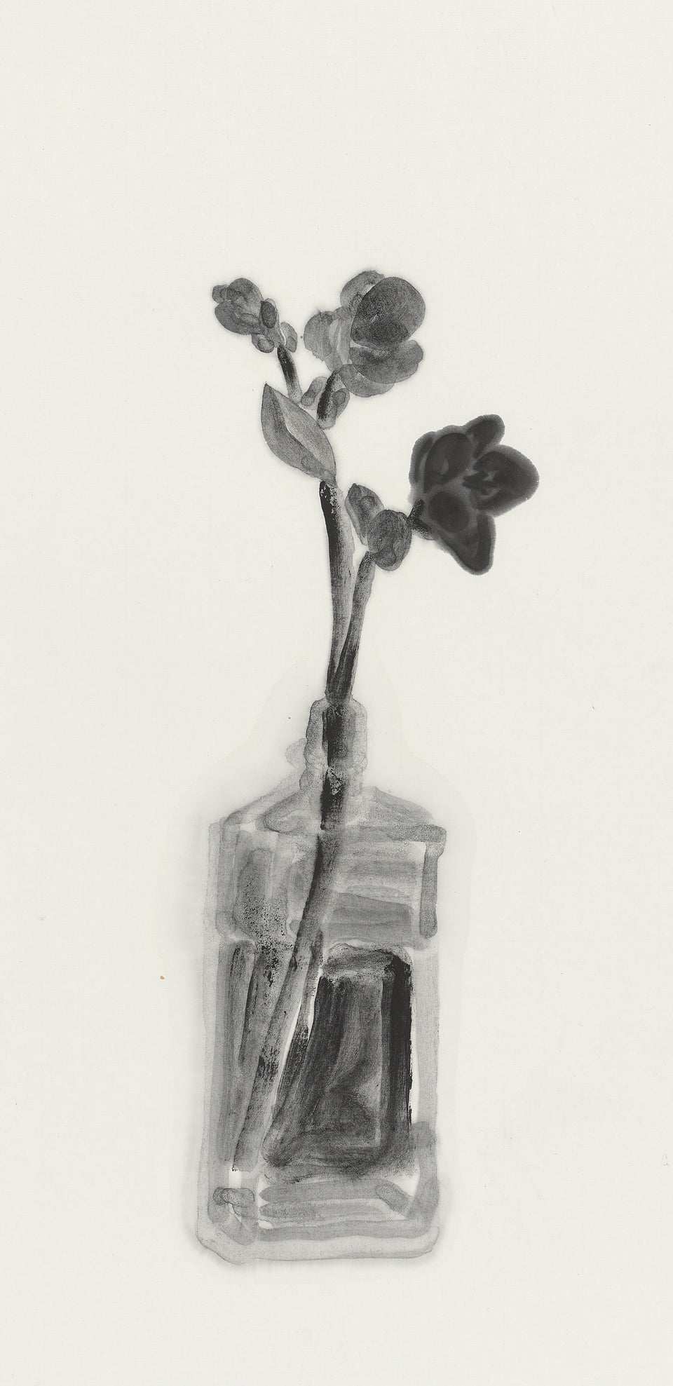 Bottle Flowers, Ink Art Painting