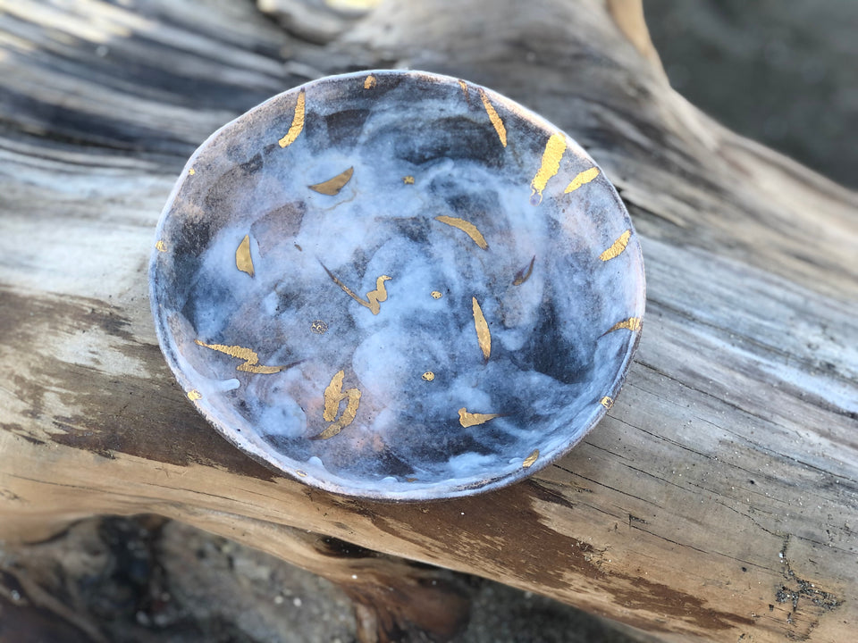 Golden Leaf Tea Tray/ Plate