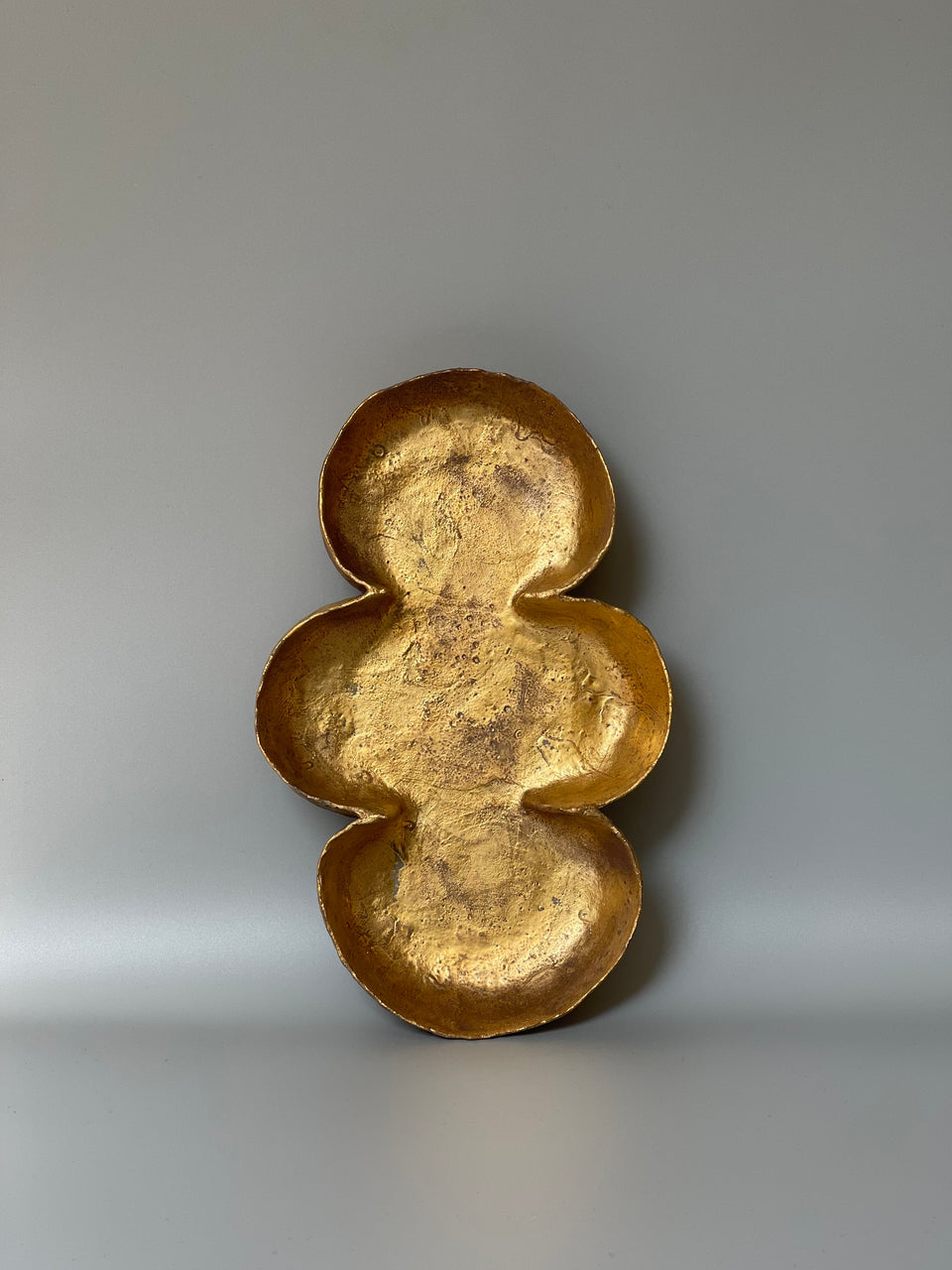 Golden Petal Flower Decor Plate/ Tea Tray