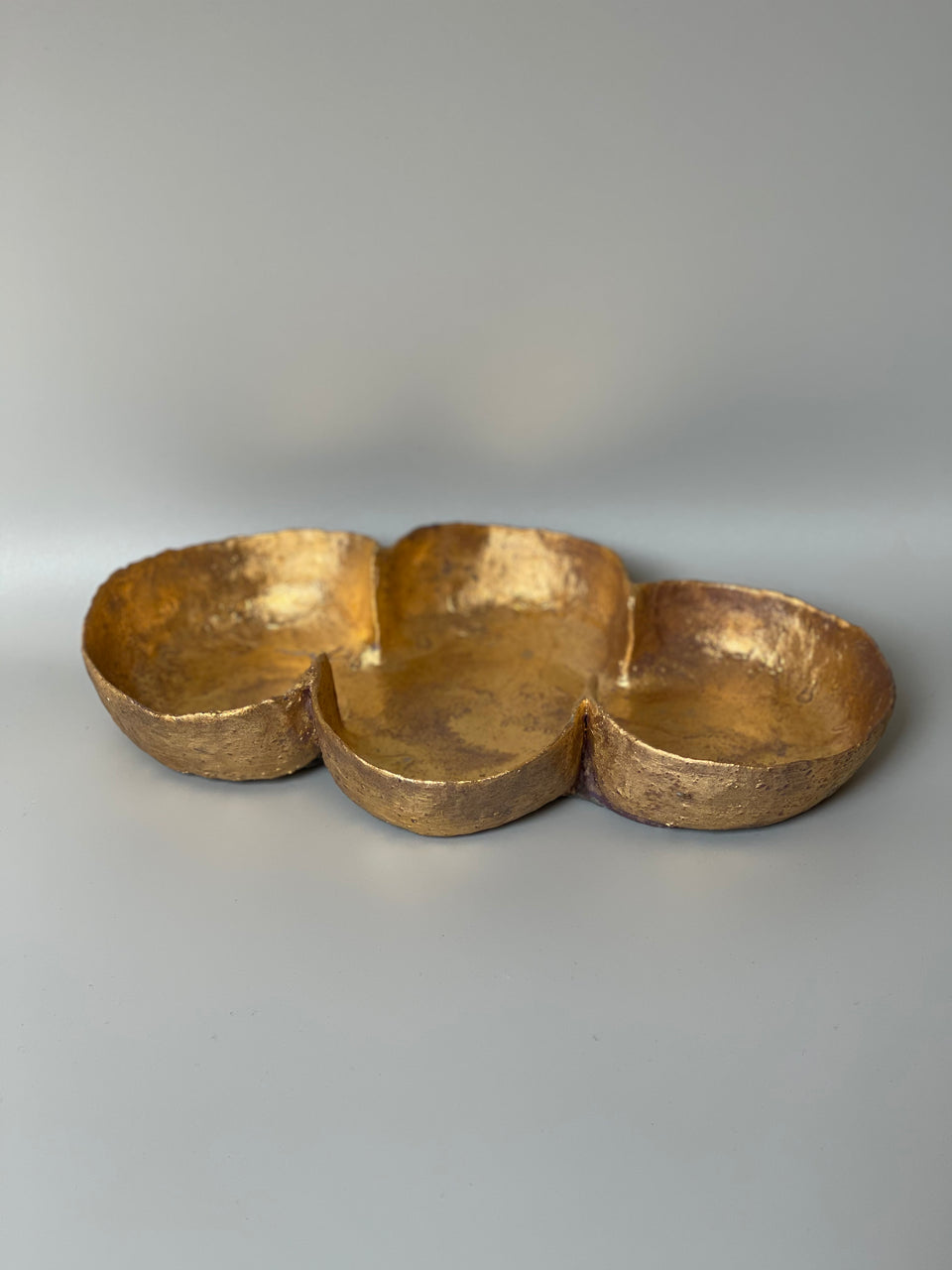Golden Petal Flower Decor Plate/ Tea Tray