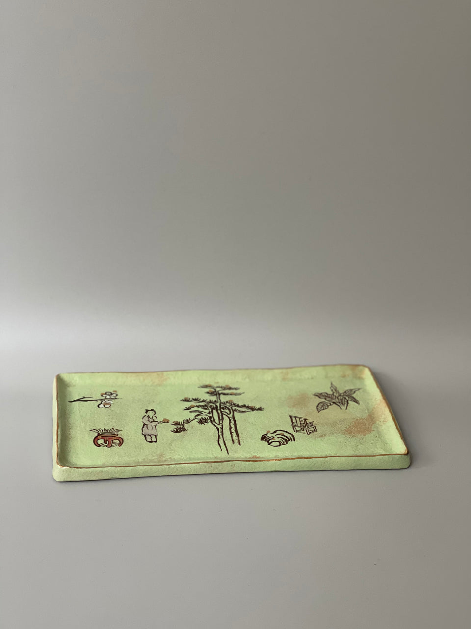 "Golden Pinecone" Ceramic Painting Tray