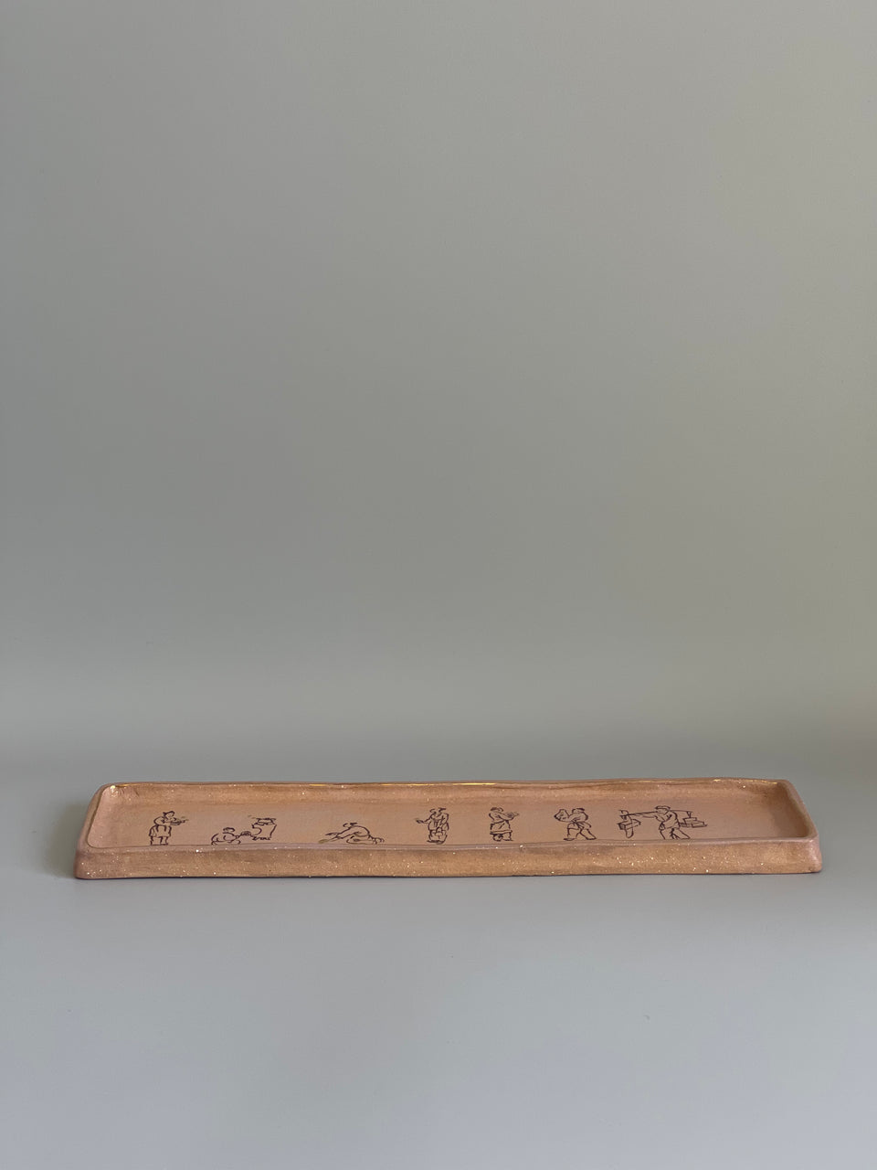 "Impermanence" Ceramic Painting Long Plate
