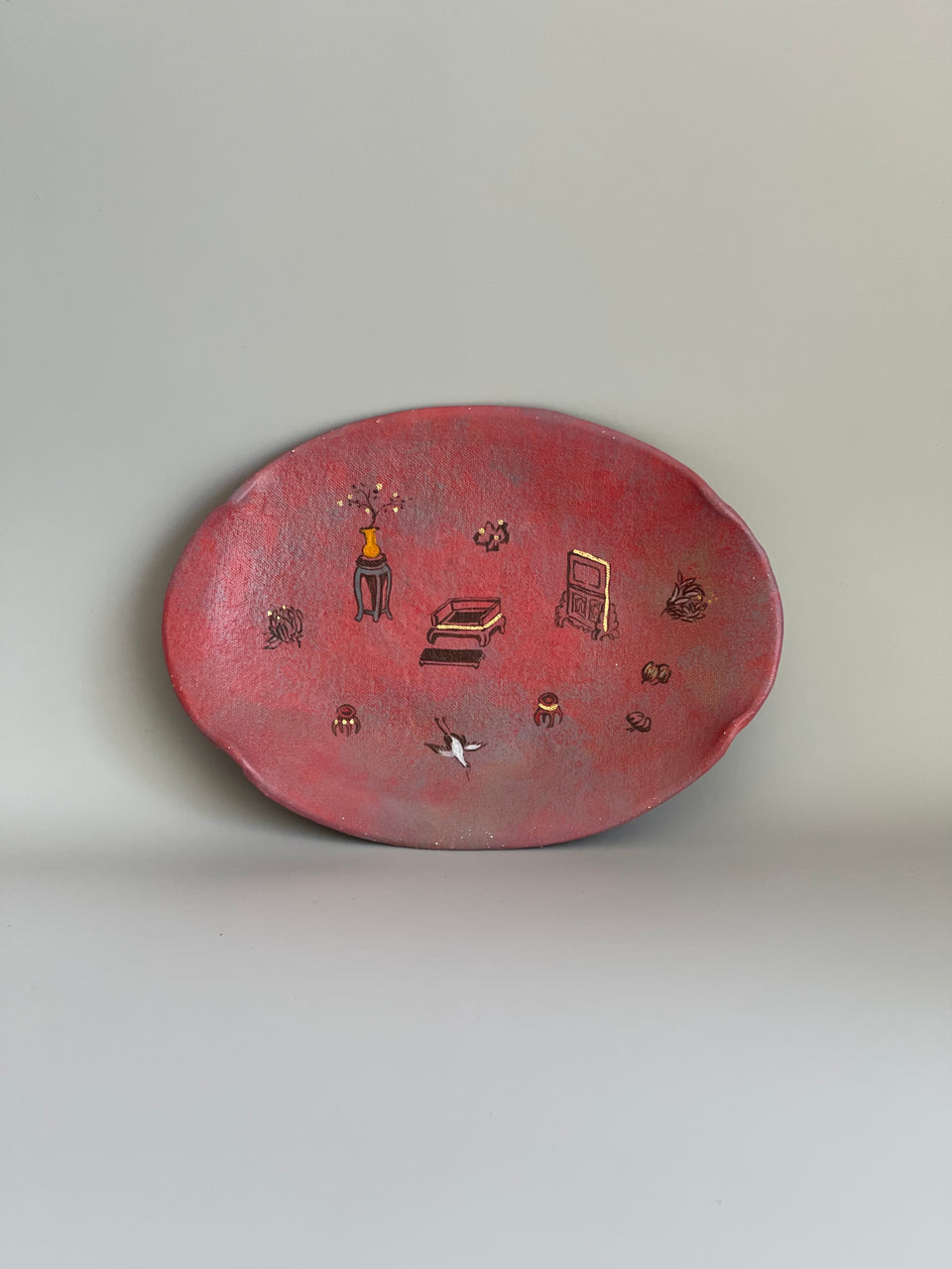 "Red Carpet" Ceramic Painting Tray