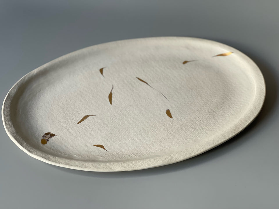"Snow Gold " Tableware / Decor Plate/ Tea Tray