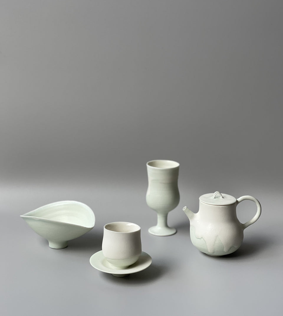 Mint Green mouthful small tea cup and saucer