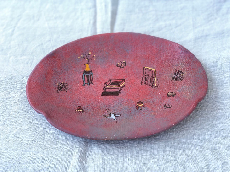 "Red Carpet" Ceramic Painting Tray