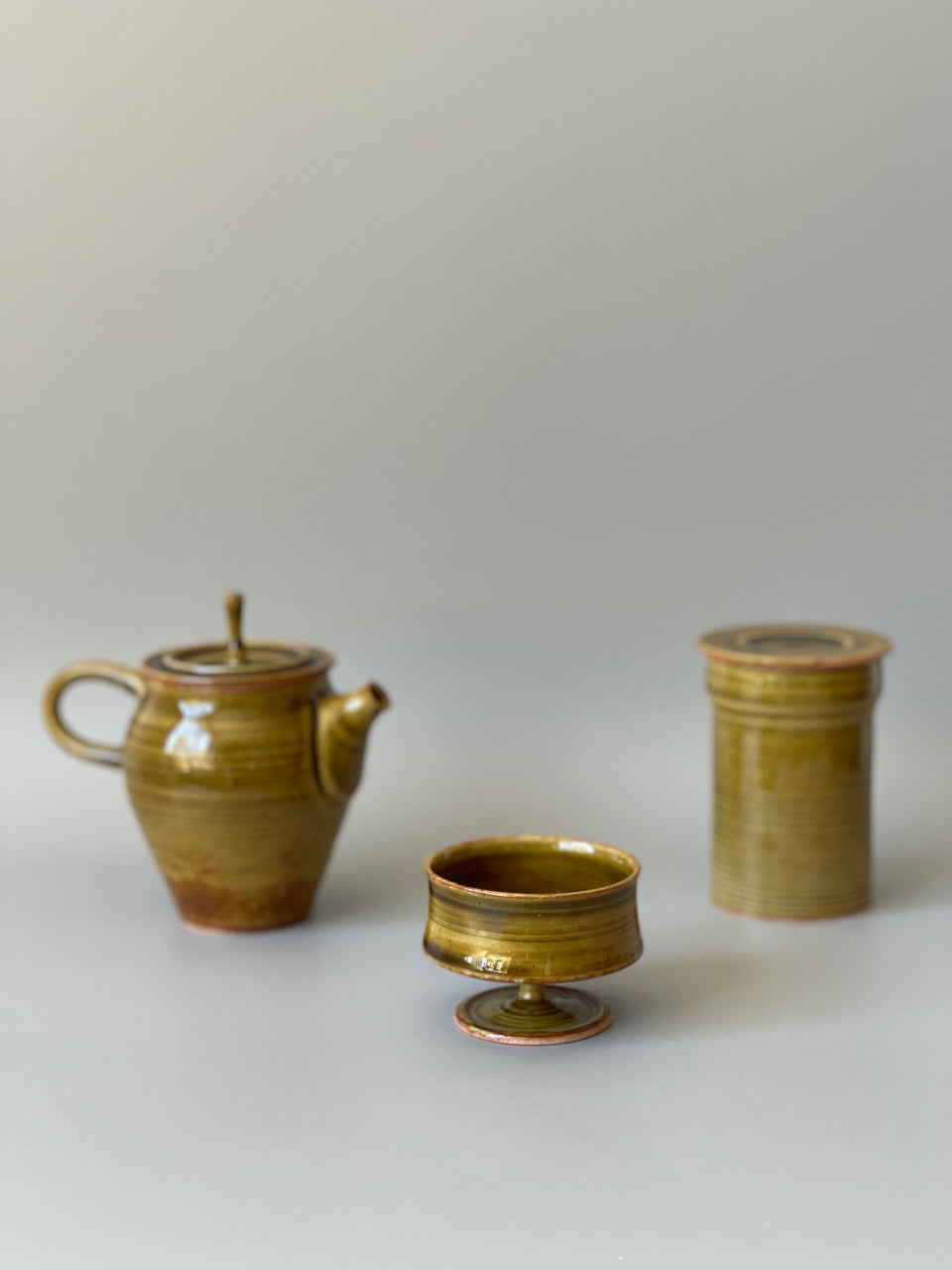 Amber Celadon Tea Cup