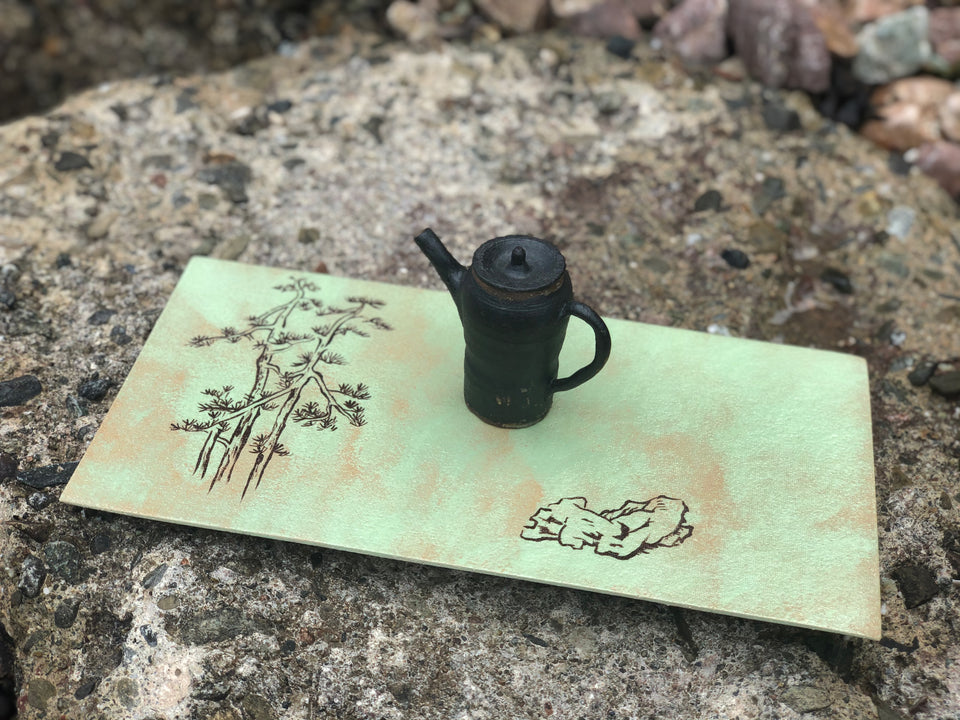 "Green Day" Ceramic Painting/ Tea Tray