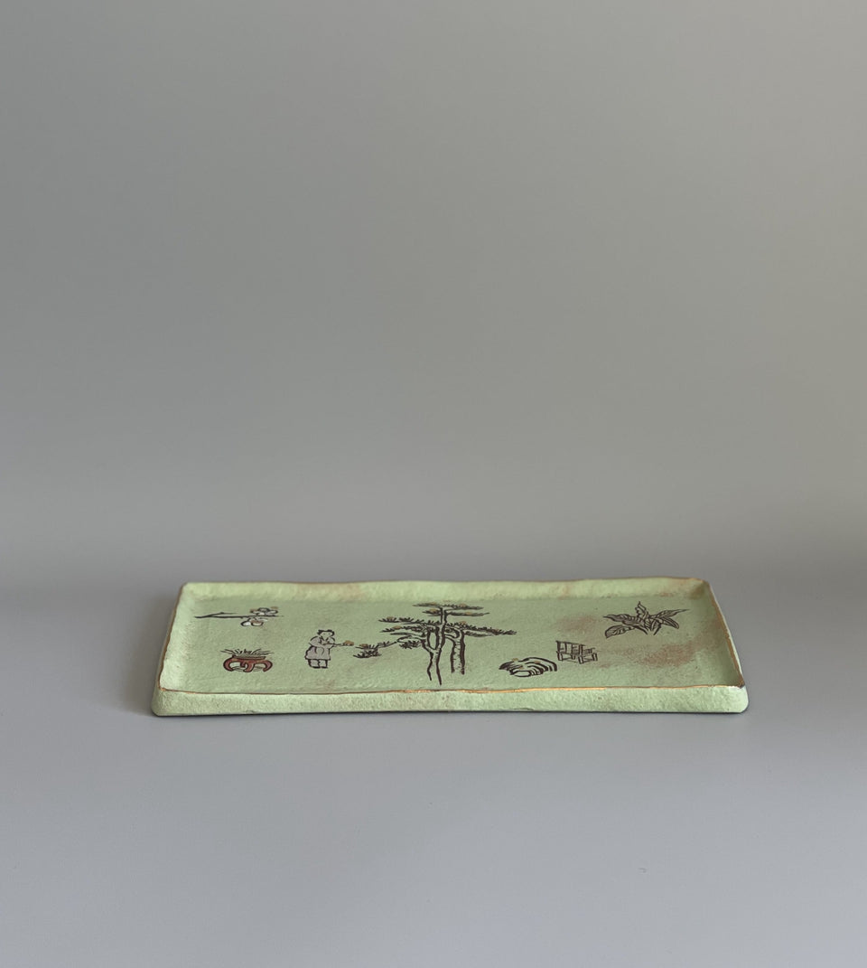 "Golden Pinecone" Ceramic Painting Tray