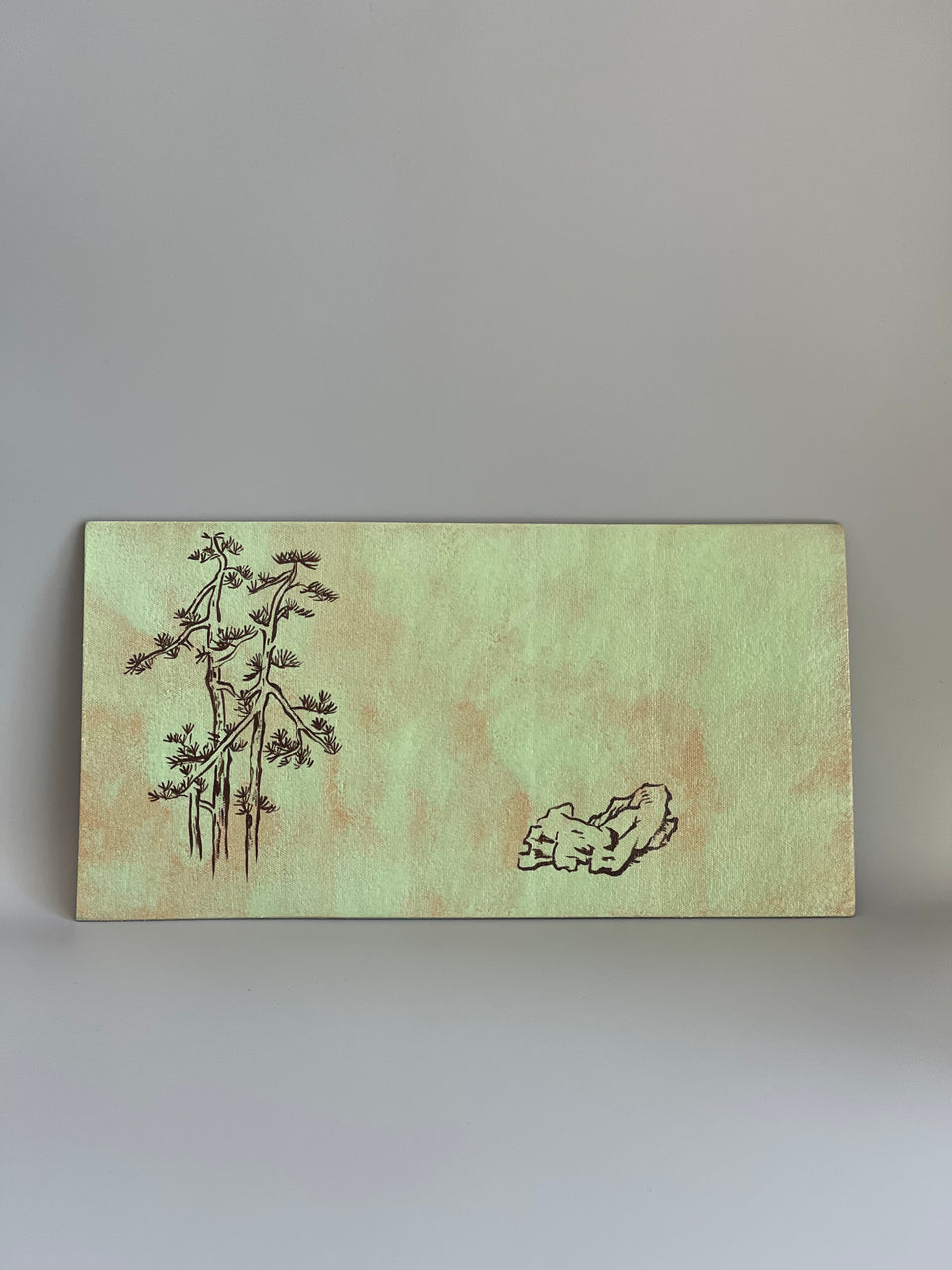 "Green Day" Ceramic Painting/ Tea Tray